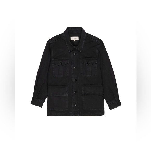 The Great. Pleated Army Jacket in Black Size medium/designer size 2